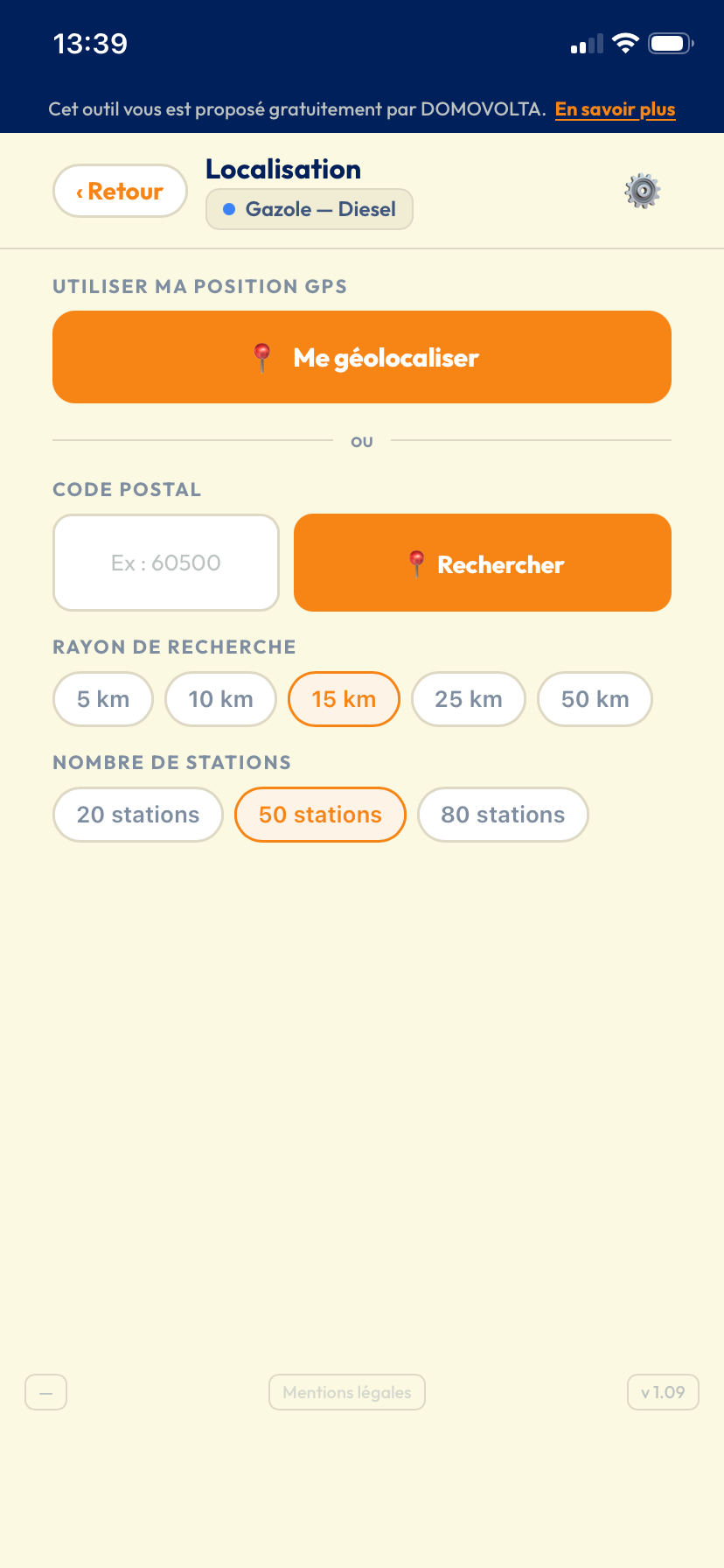 PrixPompe — Localisation